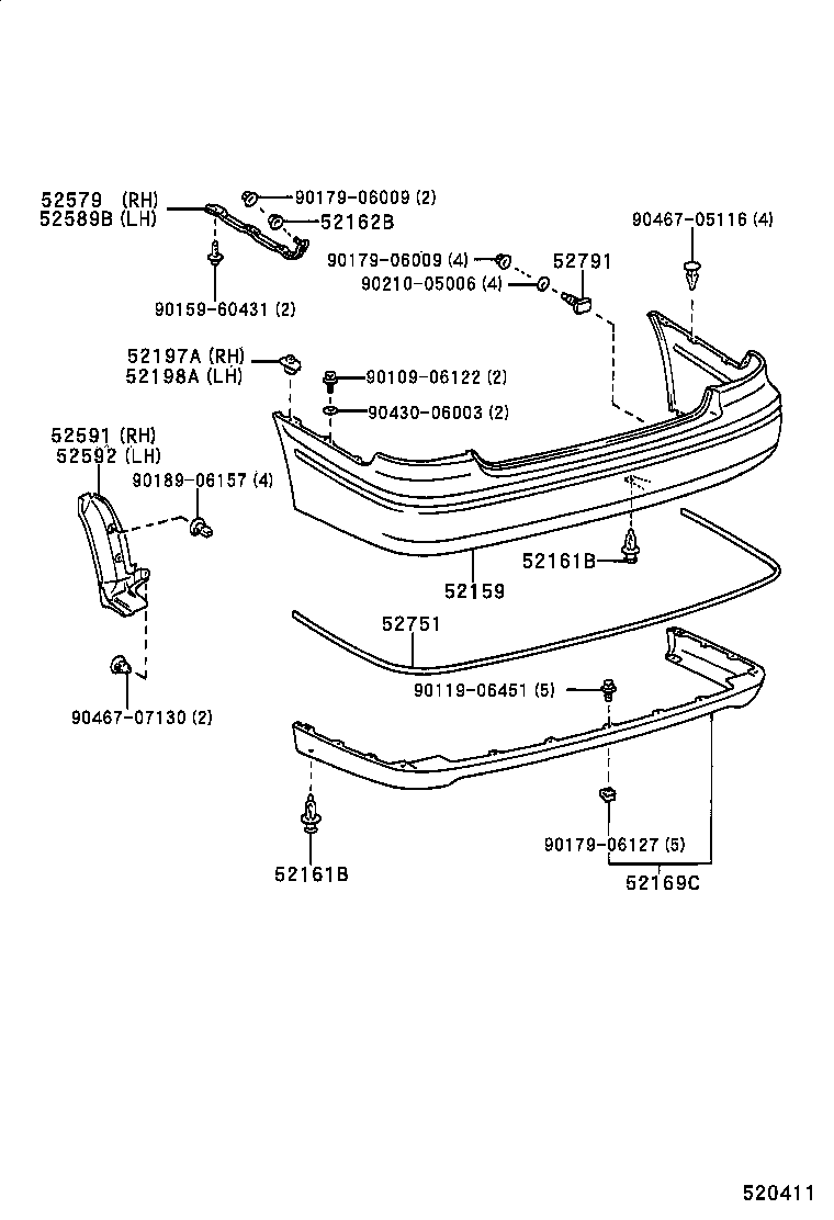 VISTA VISTA ARDEO |  REAR BUMPER BUMPER STAY