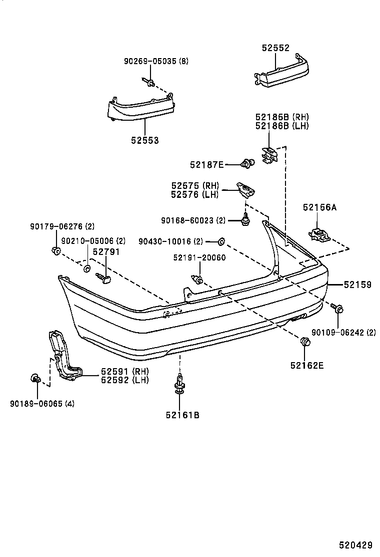 CARINA FF |  REAR BUMPER BUMPER STAY