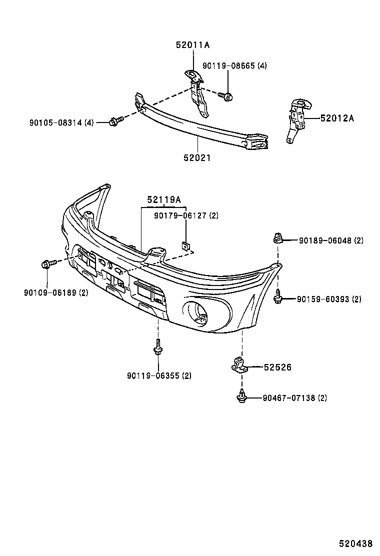  STARLET |  FRONT BUMPER BUMPER STAY