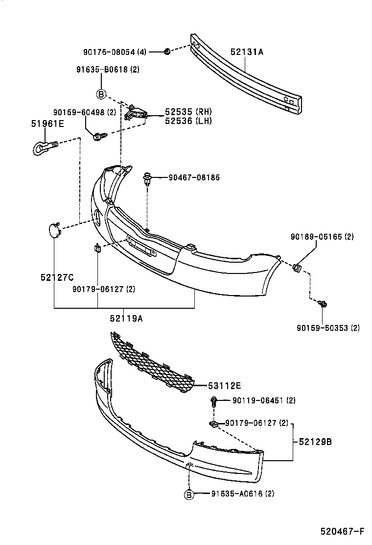  VITZ |  FRONT BUMPER BUMPER STAY