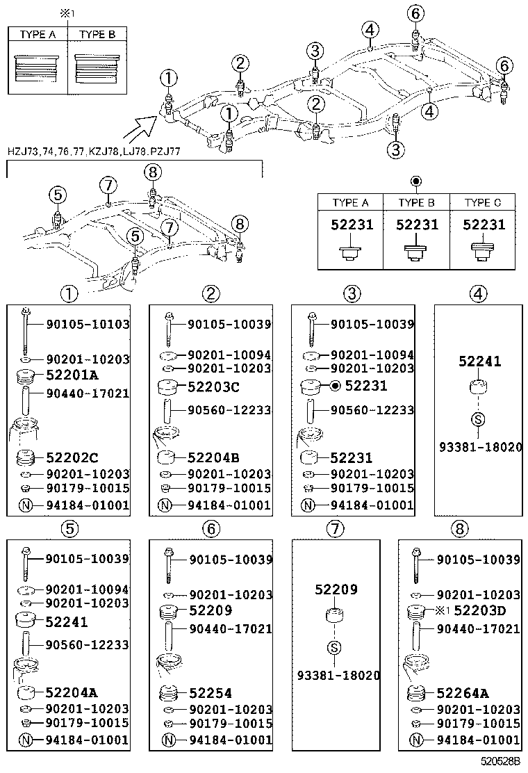  LAND CRUISER S T H T |  CAB MOUNTING BODY MOUNTING