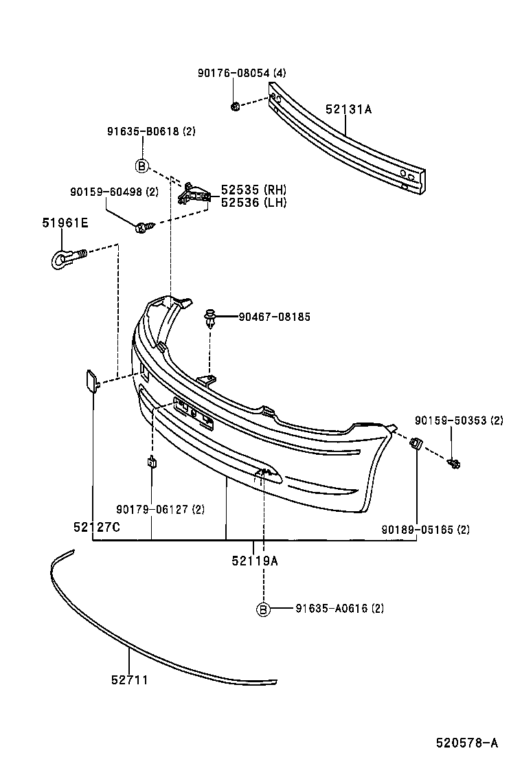  VITZ |  FRONT BUMPER BUMPER STAY