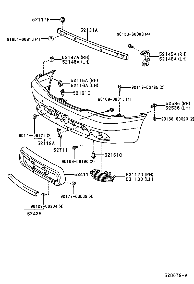  CALDINA |  FRONT BUMPER BUMPER STAY