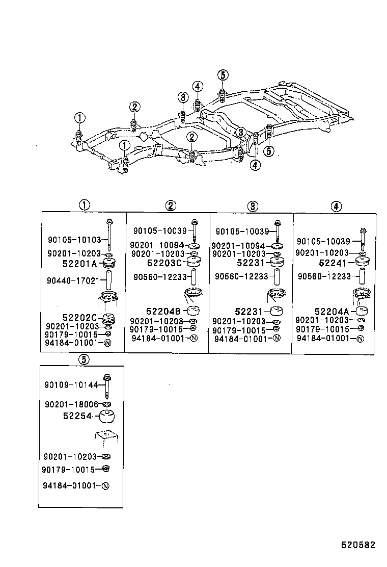  LAND CRUISER S T H T |  CAB MOUNTING BODY MOUNTING