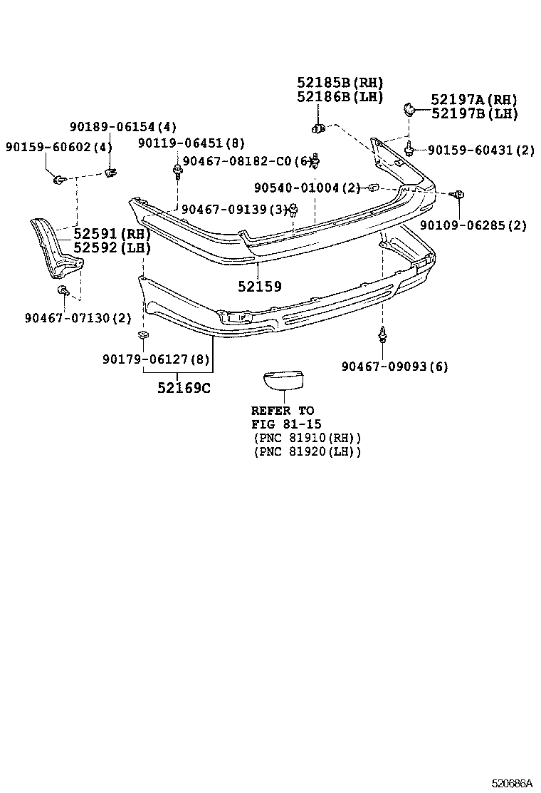  SPRINTER CARIB |  REAR BUMPER BUMPER STAY