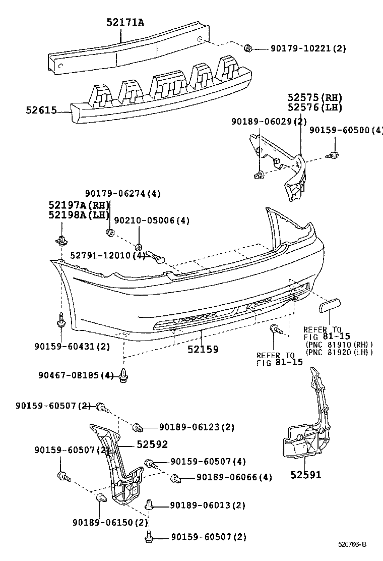  ALTEZZA ALTEZZA GITA |  REAR BUMPER BUMPER STAY