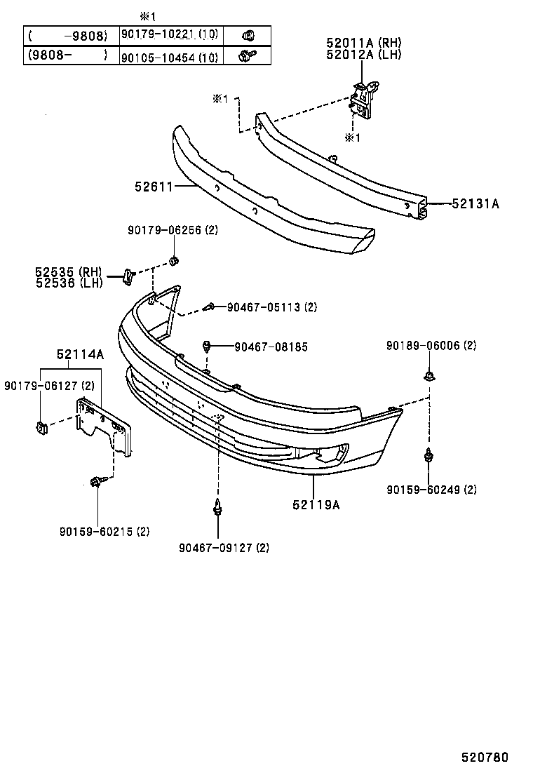  WINDOM |  FRONT BUMPER BUMPER STAY