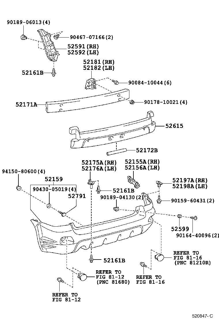  VOLTZ |  REAR BUMPER BUMPER STAY