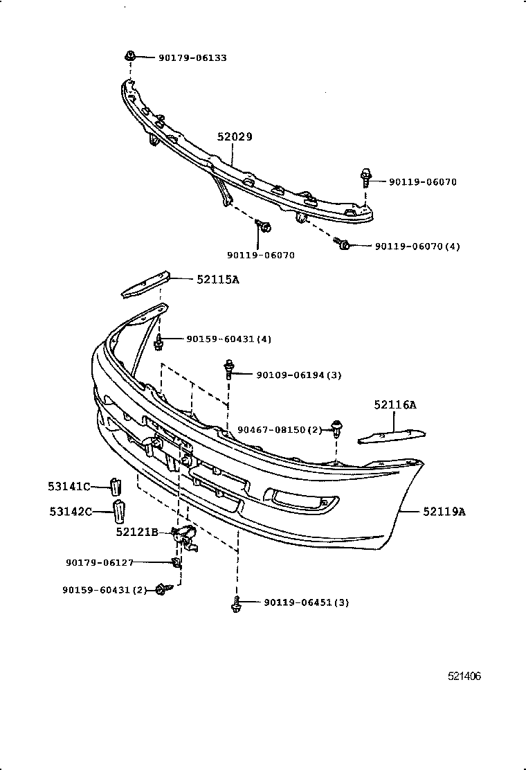  CARINA ED |  FRONT BUMPER BUMPER STAY