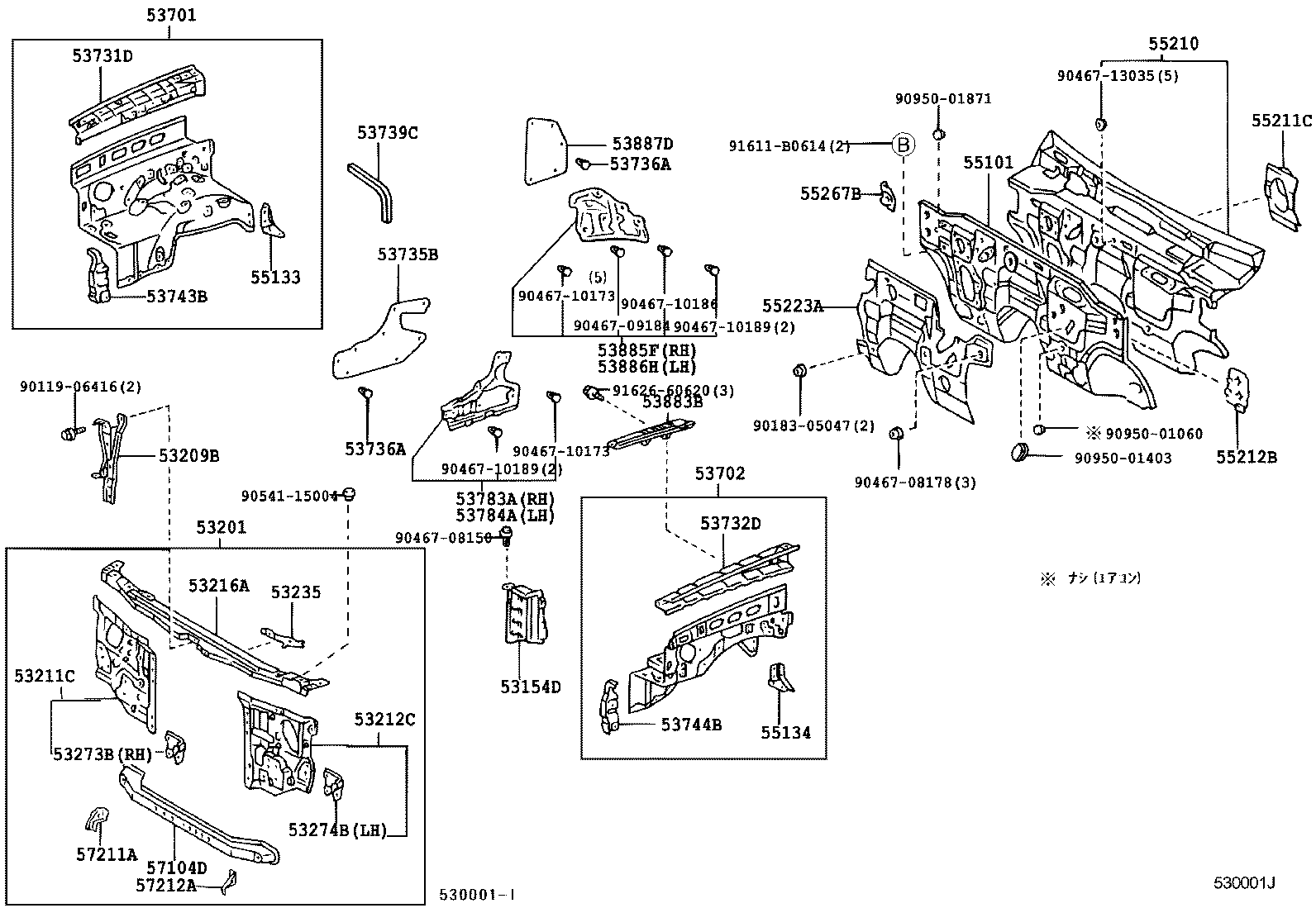  LAND CRUISER PRADO |  FRONT FENDER APRON DASH PANEL