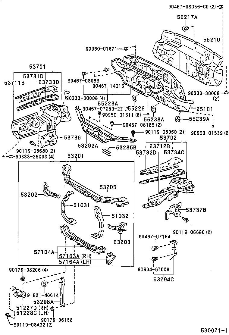  WINDOM |  FRONT FENDER APRON DASH PANEL
