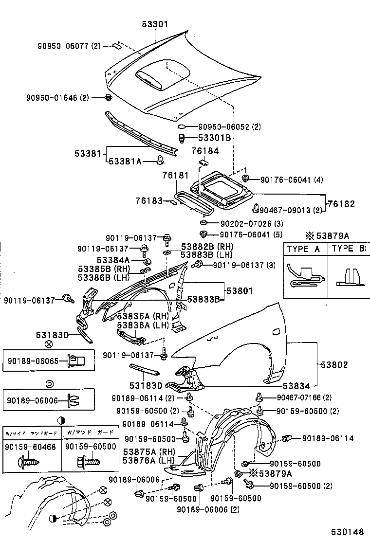  LVN CRE TRN MRN |  HOOD FRONT FENDER