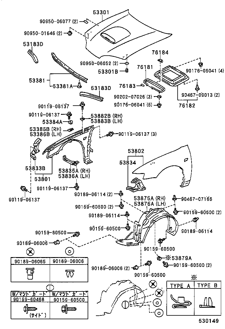  LVN CRE TRN MRN |  HOOD FRONT FENDER