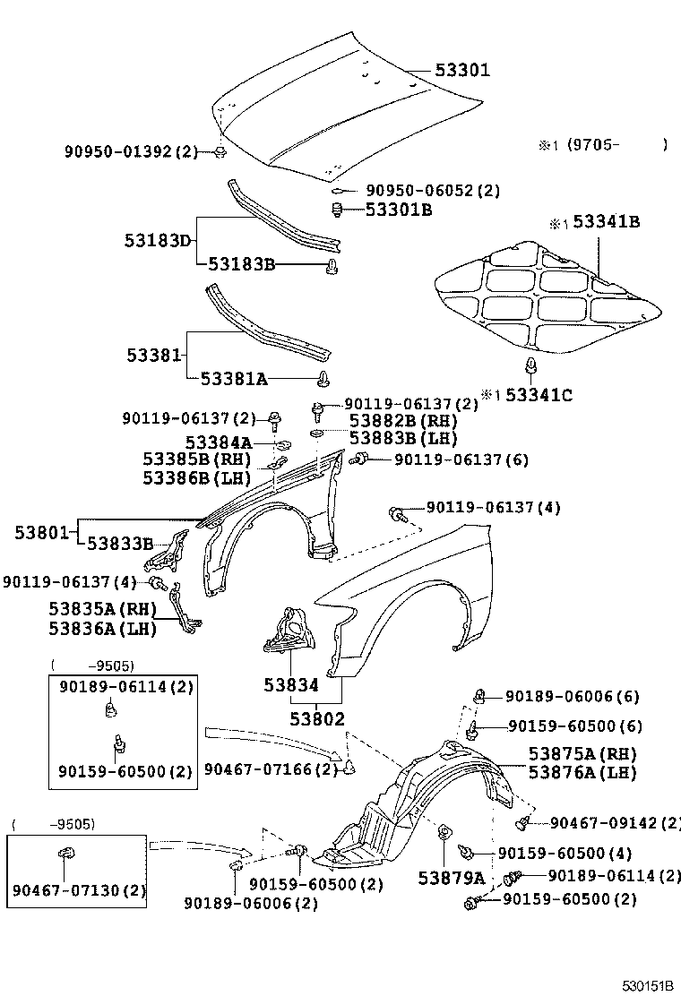  LVN CRE TRN MRN |  HOOD FRONT FENDER