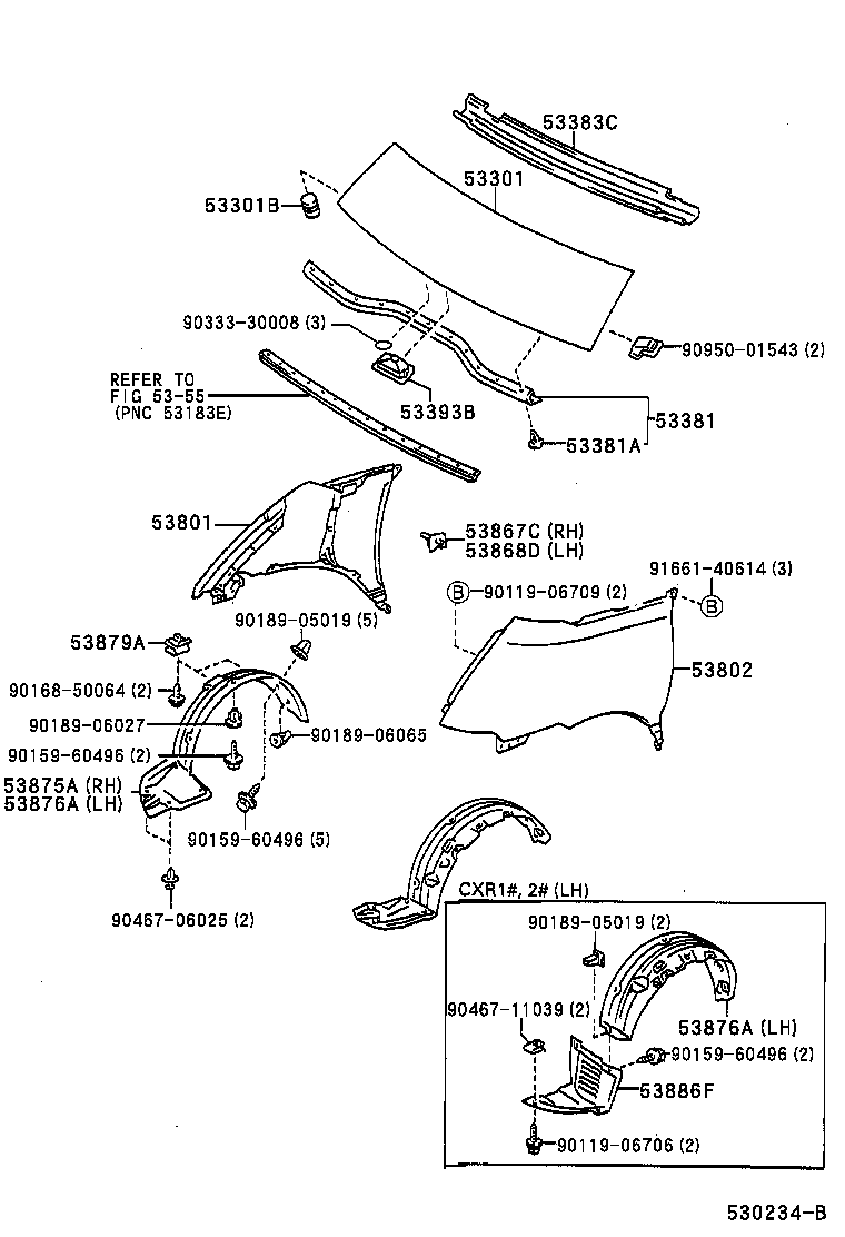  ESTIMA EMINA LUCIDA |  HOOD FRONT FENDER