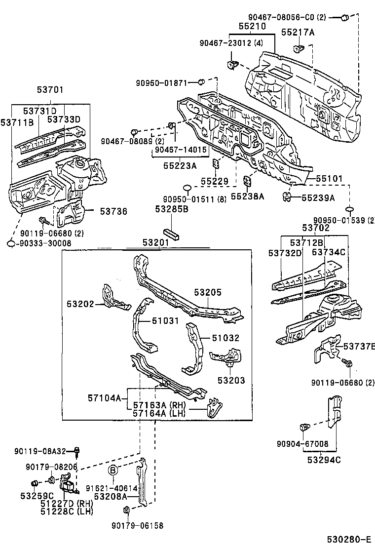  MARK 2 WG |  FRONT FENDER APRON DASH PANEL