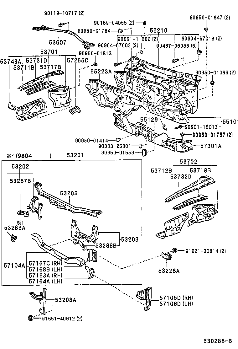  LEVIN TRUENO |  FRONT FENDER APRON DASH PANEL