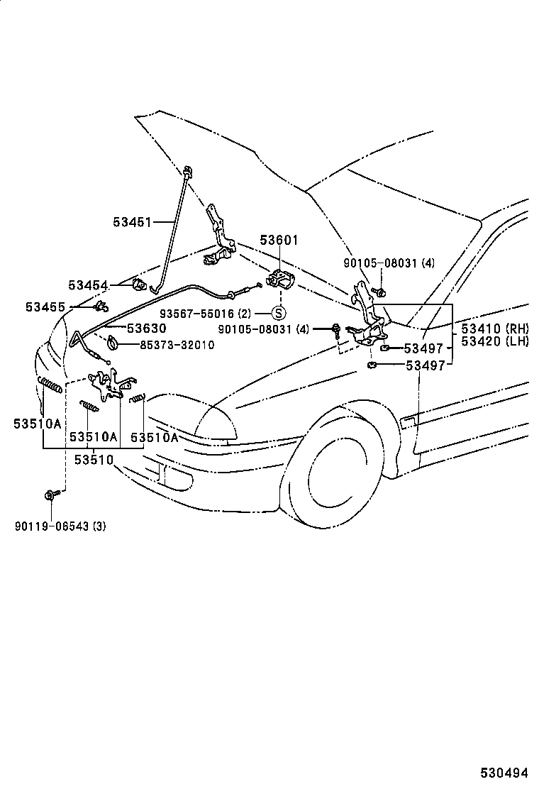  CALDINA |  HOOD LOCK HINGE