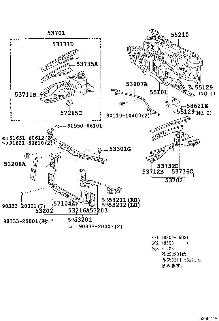  CARINA ED |  FRONT FENDER APRON DASH PANEL
