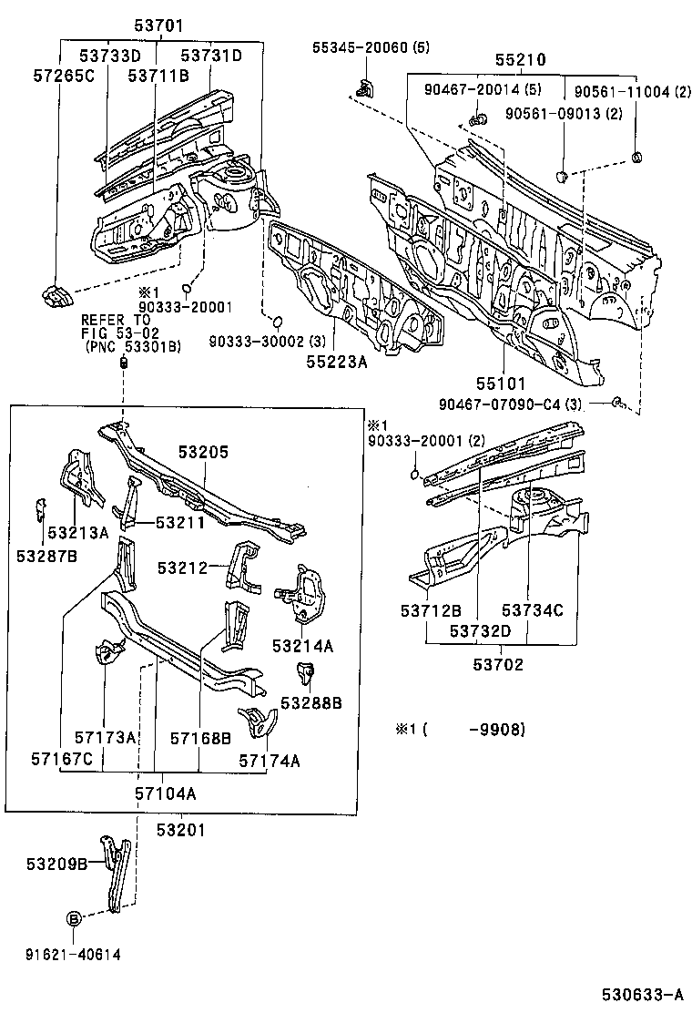  CALDINA |  FRONT FENDER APRON DASH PANEL