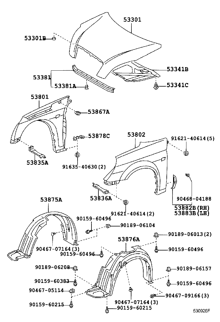  OPA |  HOOD FRONT FENDER