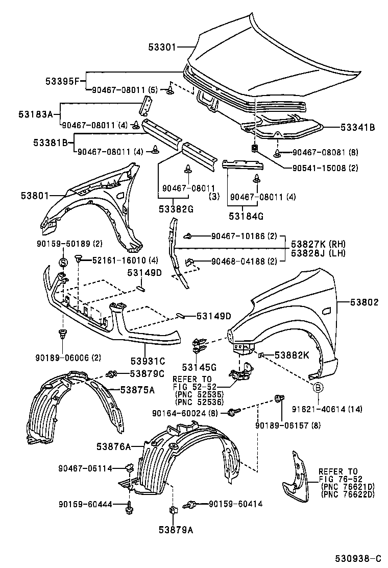  RAV4 J L |  HOOD FRONT FENDER