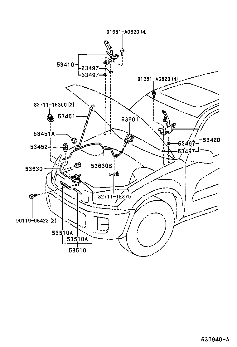  RAV4 J L |  HOOD LOCK HINGE
