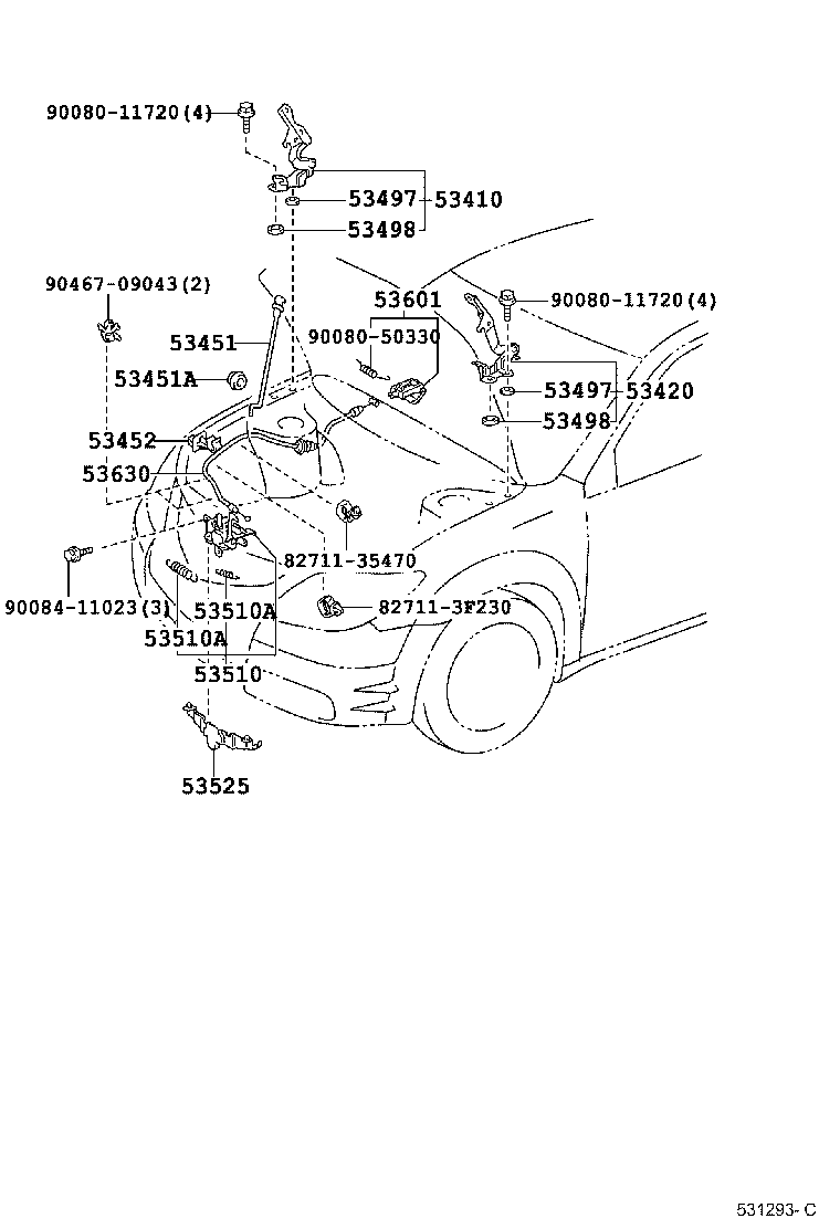  VOLTZ |  HOOD LOCK HINGE