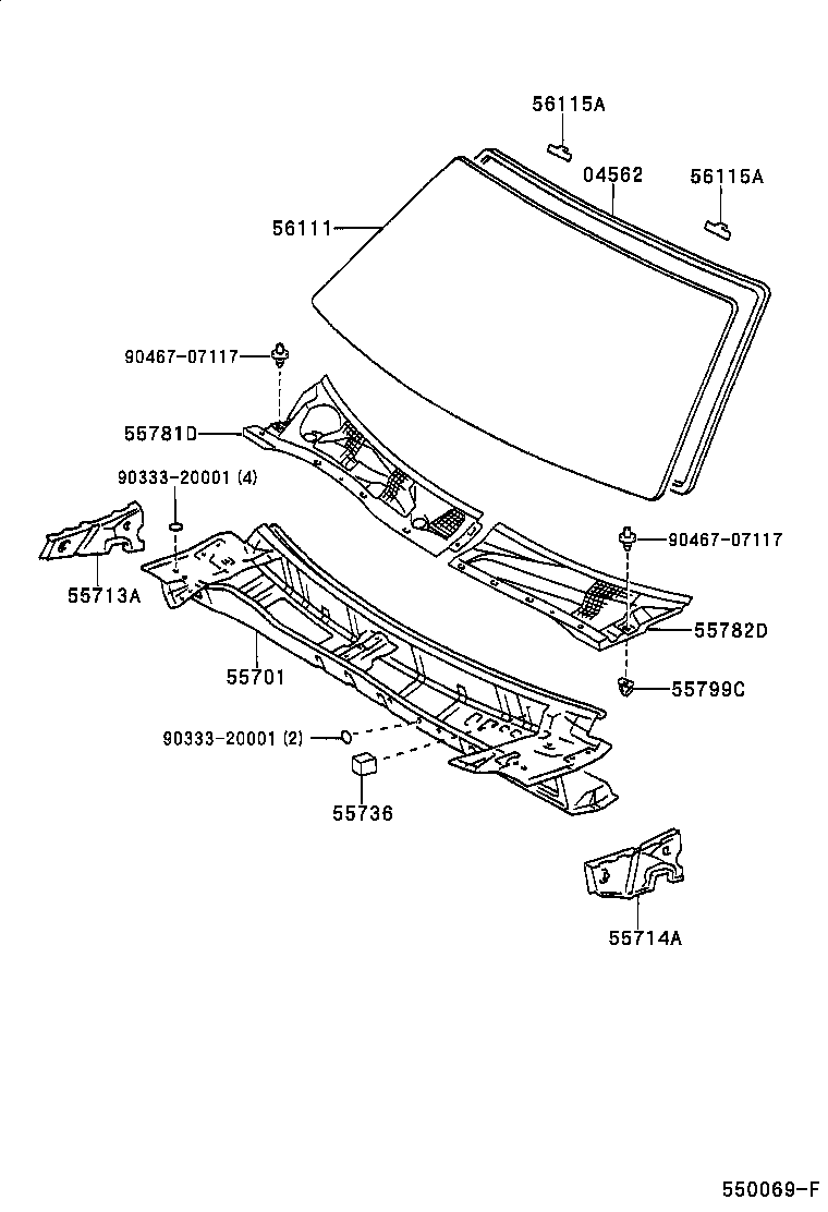  MARK 2 WG |  COWL PANEL WINDSHIELD GLASS