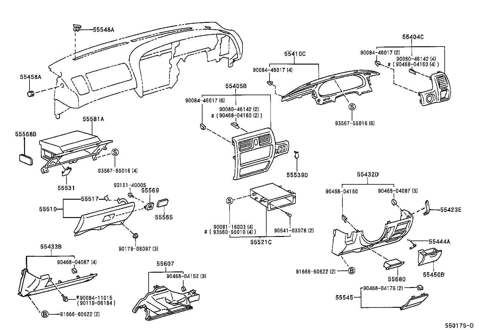  AVALON |  INSTRUMENT PANEL GLOVE COMPARTMENT