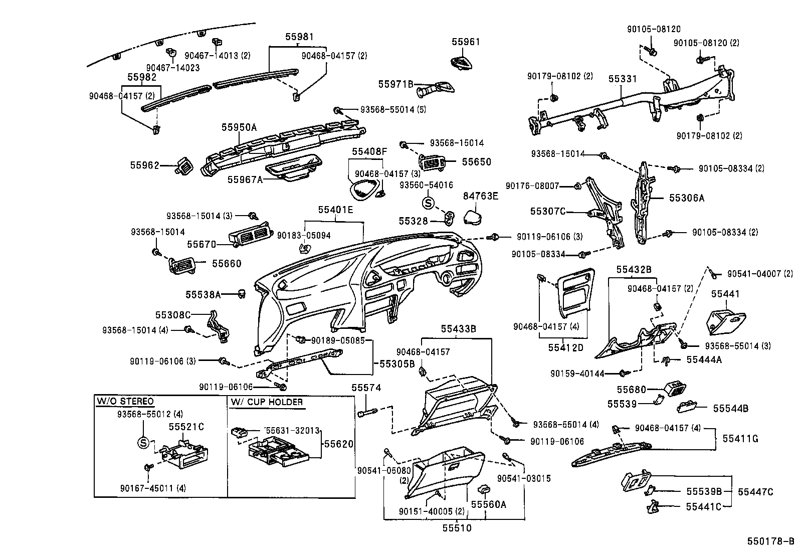  LVN CRE TRN MRN |  INSTRUMENT PANEL GLOVE COMPARTMENT