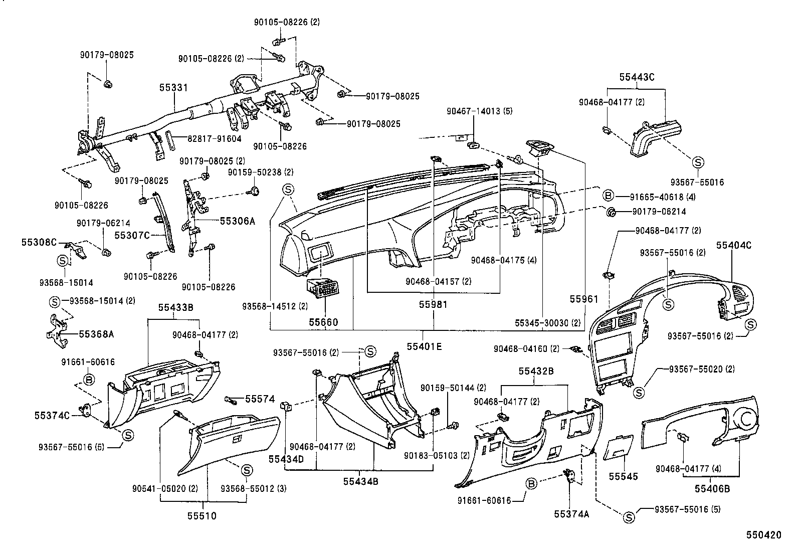  CARINA ED |  INSTRUMENT PANEL GLOVE COMPARTMENT