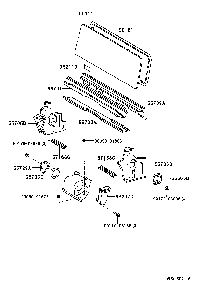  MEGA CRUISER |  COWL PANEL WINDSHIELD GLASS