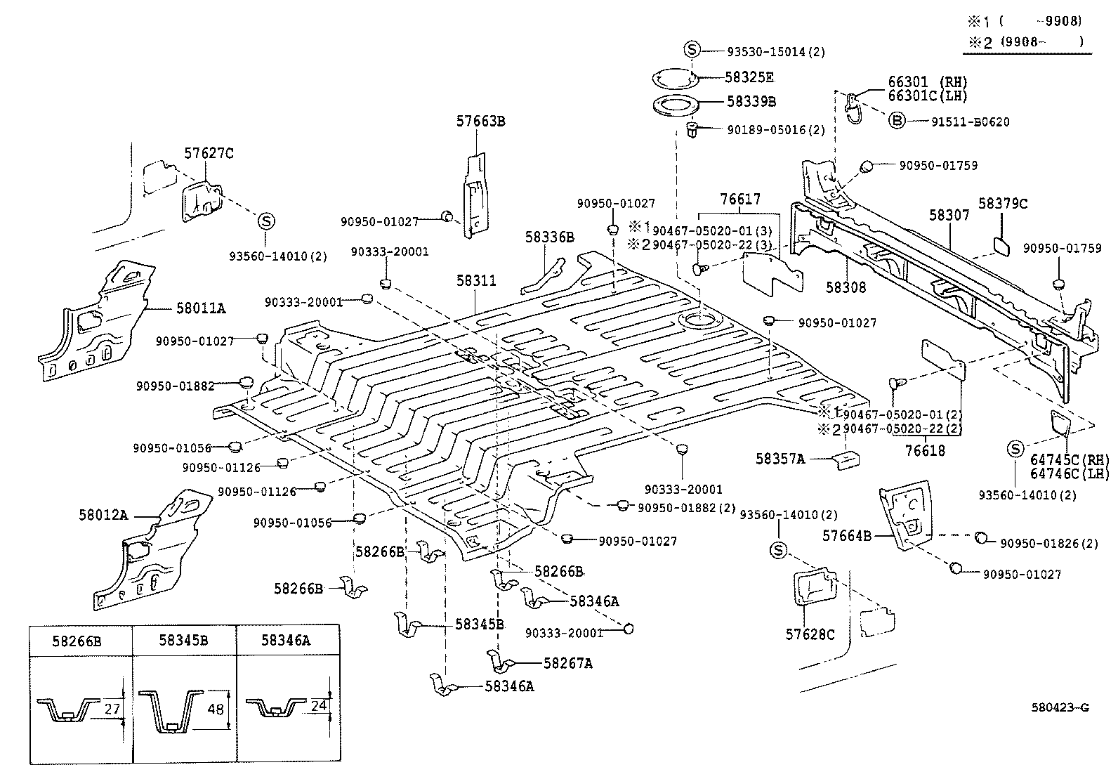  LAND CRUISER S T H T |  REAR FLOOR PANEL REAR FLOOR MEMBER