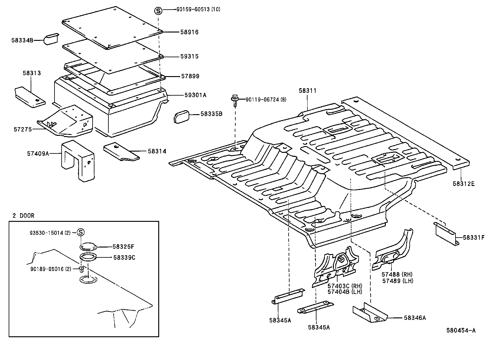  LAND CRUISER S T H T |  REAR FLOOR PANEL REAR FLOOR MEMBER