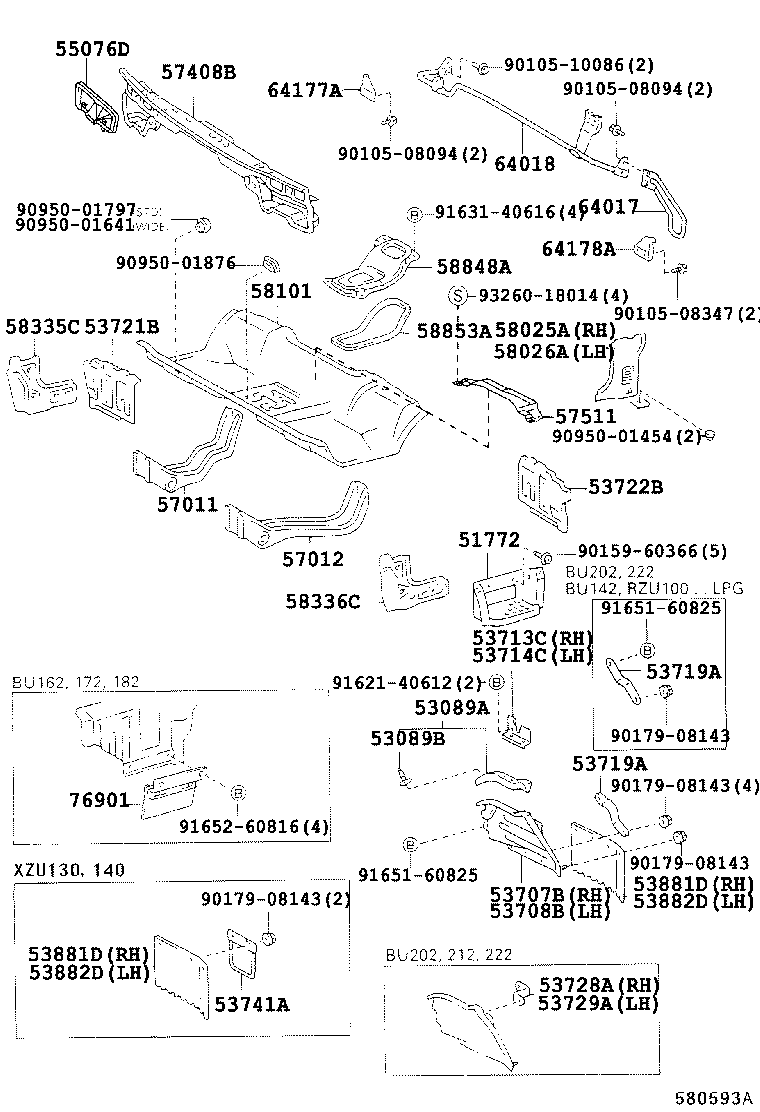  DYNA 200 TOYOACE G25 |  FRONT FLOOR PANEL FRONT FLOOR MEMBER