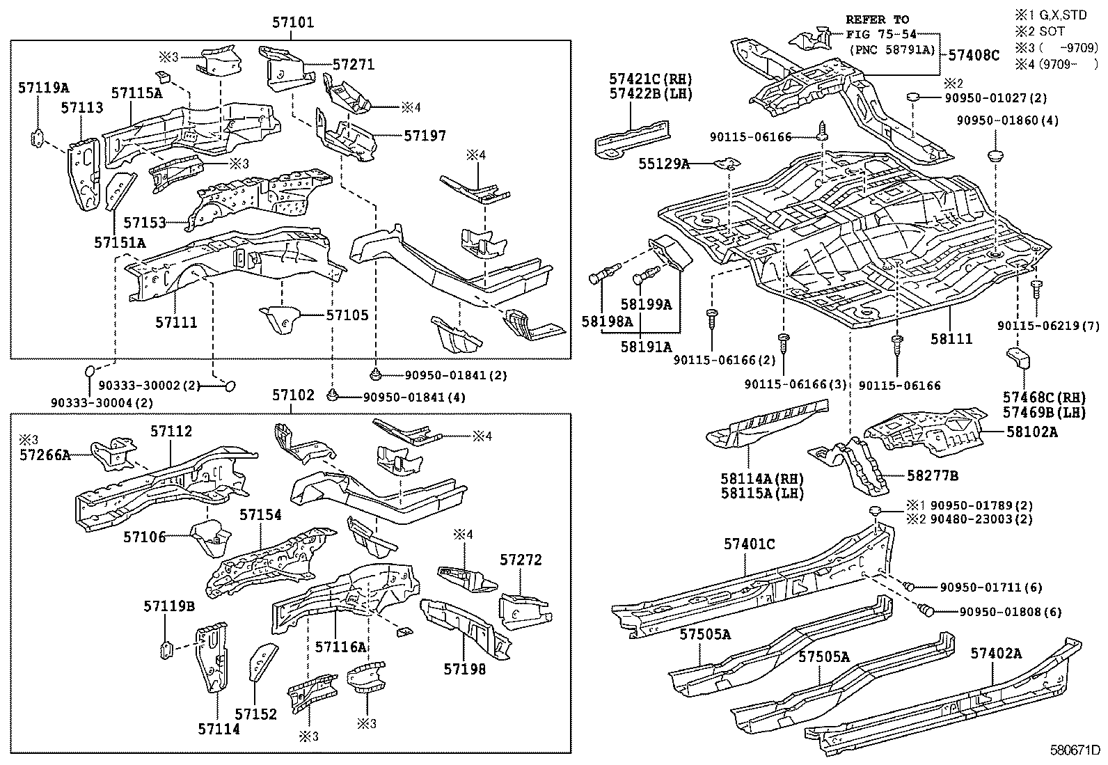  RAV4 |  FRONT FLOOR PANEL FRONT FLOOR MEMBER