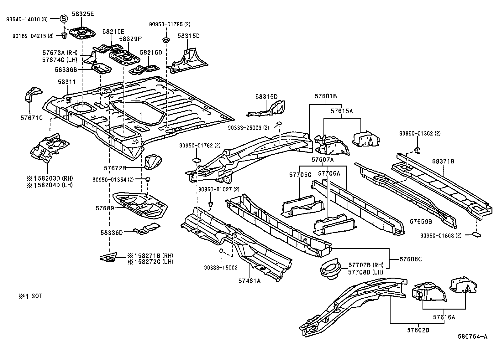  RAV4 |  REAR FLOOR PANEL REAR FLOOR MEMBER