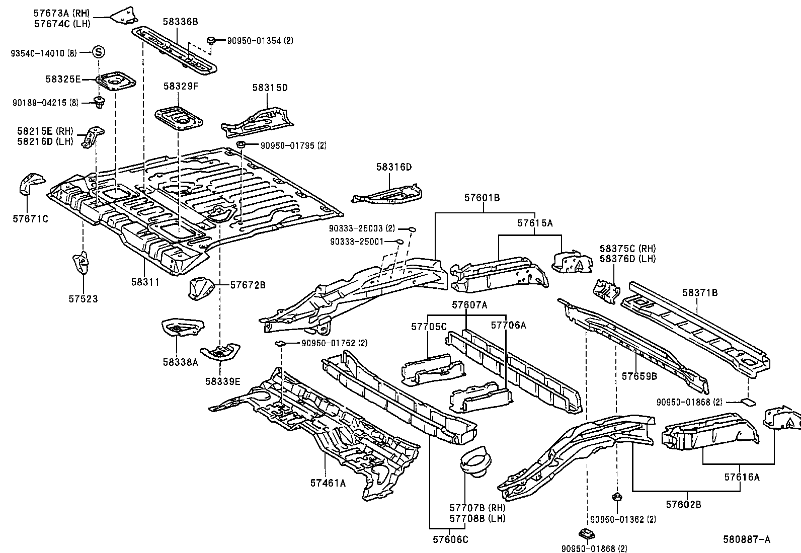  RAV4 |  REAR FLOOR PANEL REAR FLOOR MEMBER