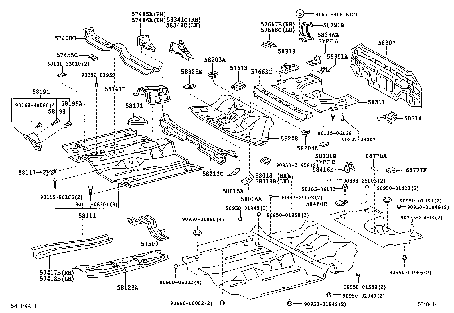  CELICA |  FLOOR PAN LOWER BACK PANEL