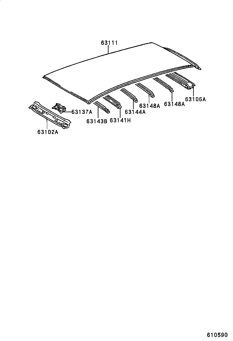  CALDINA |  ROOF PANEL BACK WINDOW GLASS