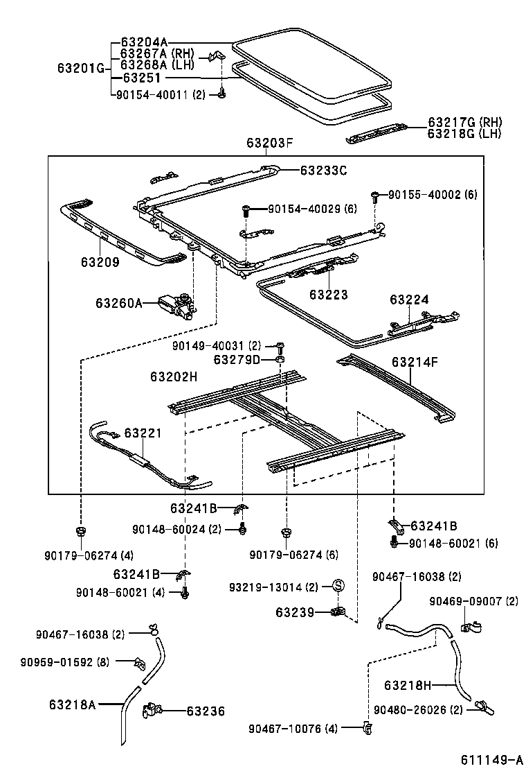  BB OPEN DECK |  ROOF PANEL BACK WINDOW GLASS