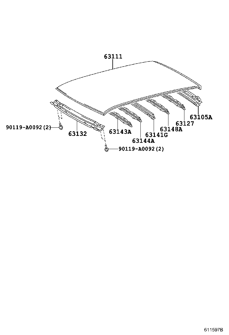  VOLTZ |  ROOF PANEL BACK WINDOW GLASS
