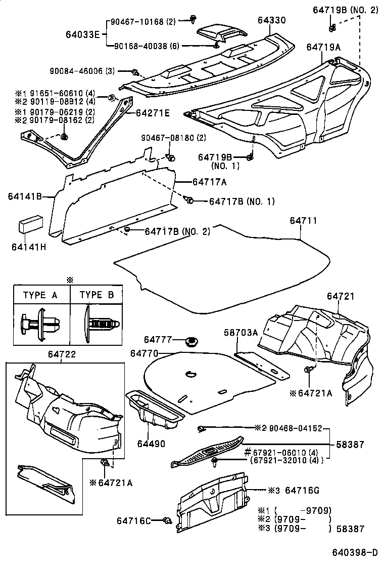  AVALON |  PACKAGE TRAY PANEL LUGGAGE COMPARTMENT MAT