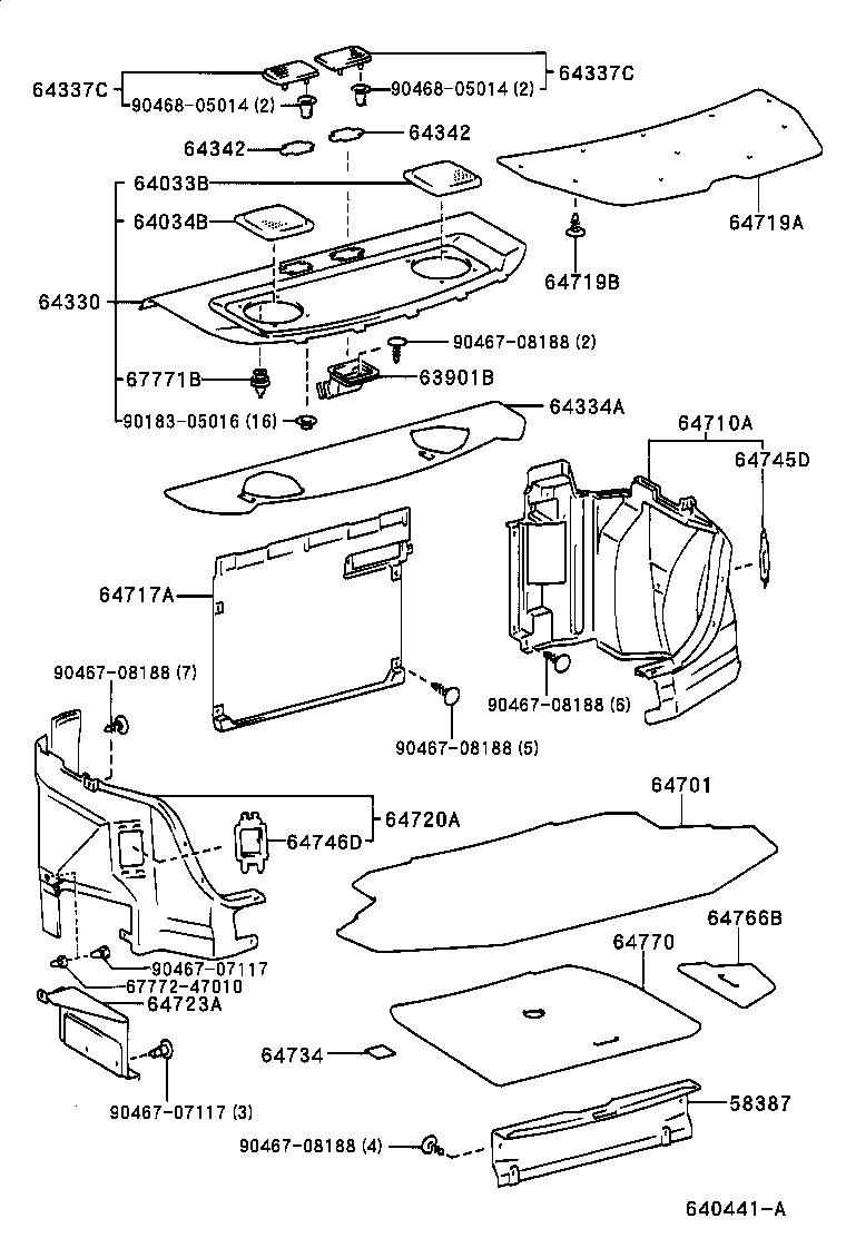  PRIUS |  PACKAGE TRAY PANEL LUGGAGE COMPARTMENT MAT