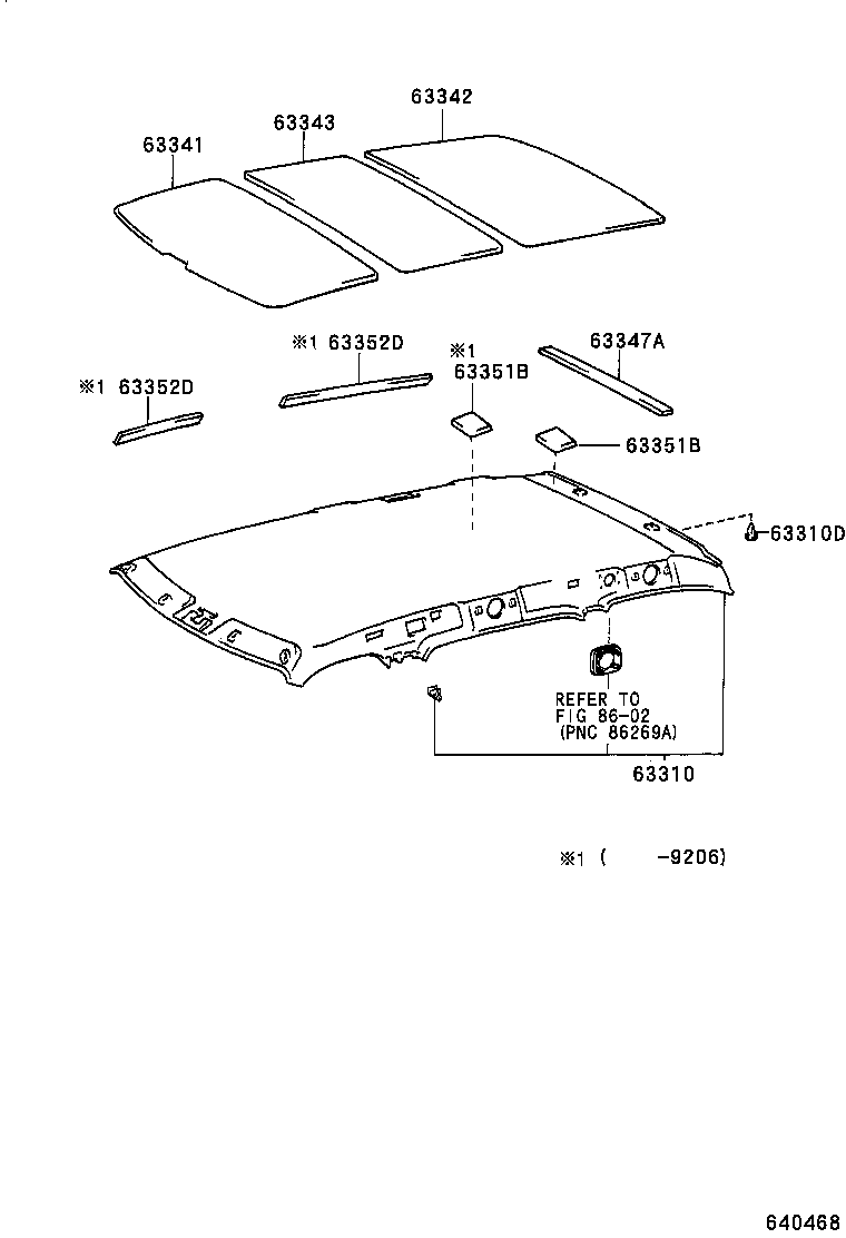  ESTIMA |  ROOF HEADLINING SILENCER PAD