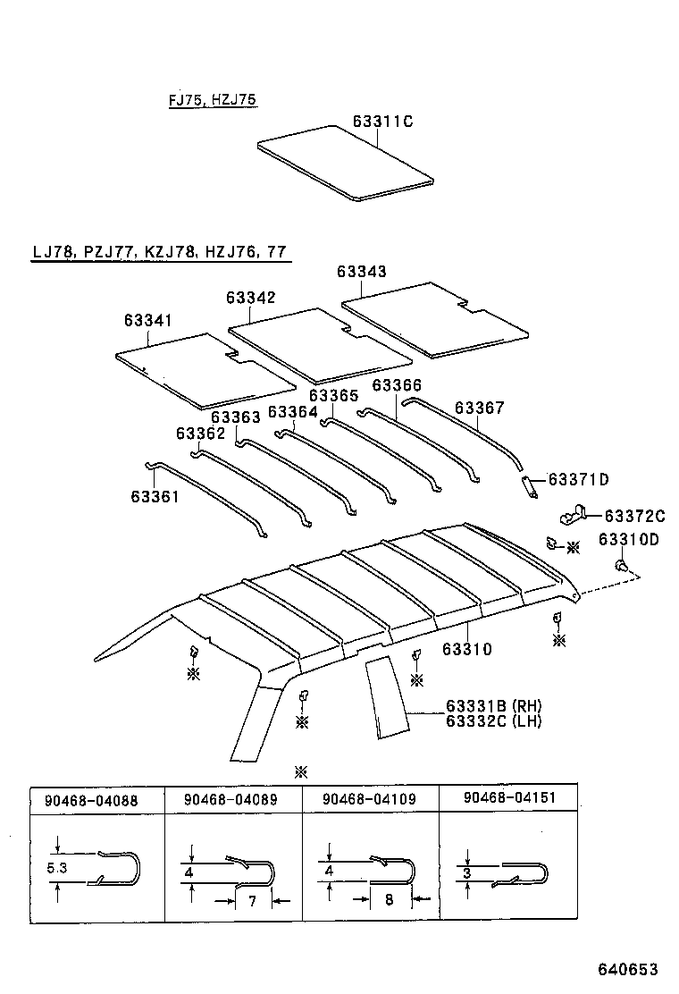 LAND CRUISER S T H T |  ROOF HEADLINING SILENCER PAD