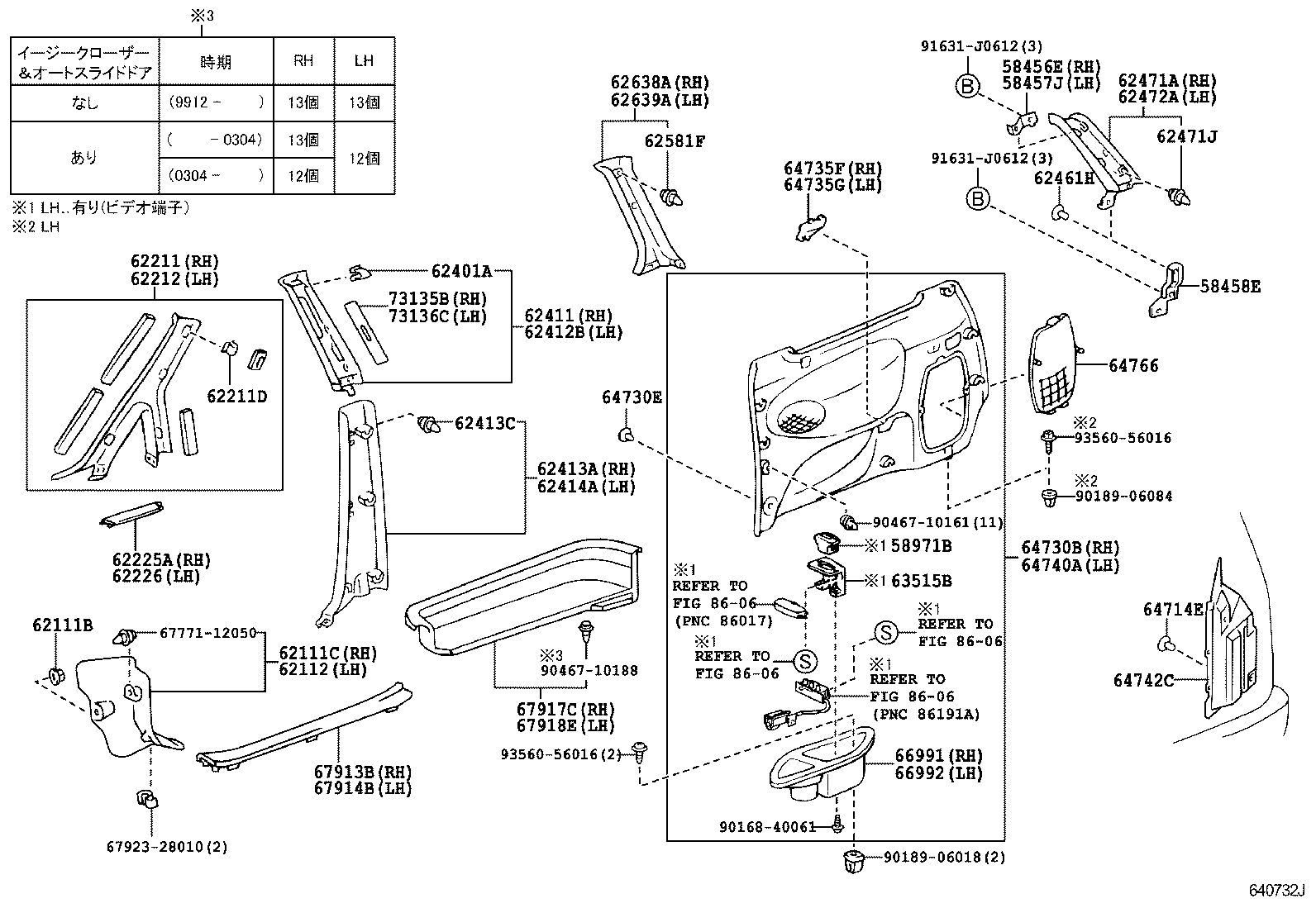  ESTIMA T L |  INSIDE TRIM BOARD