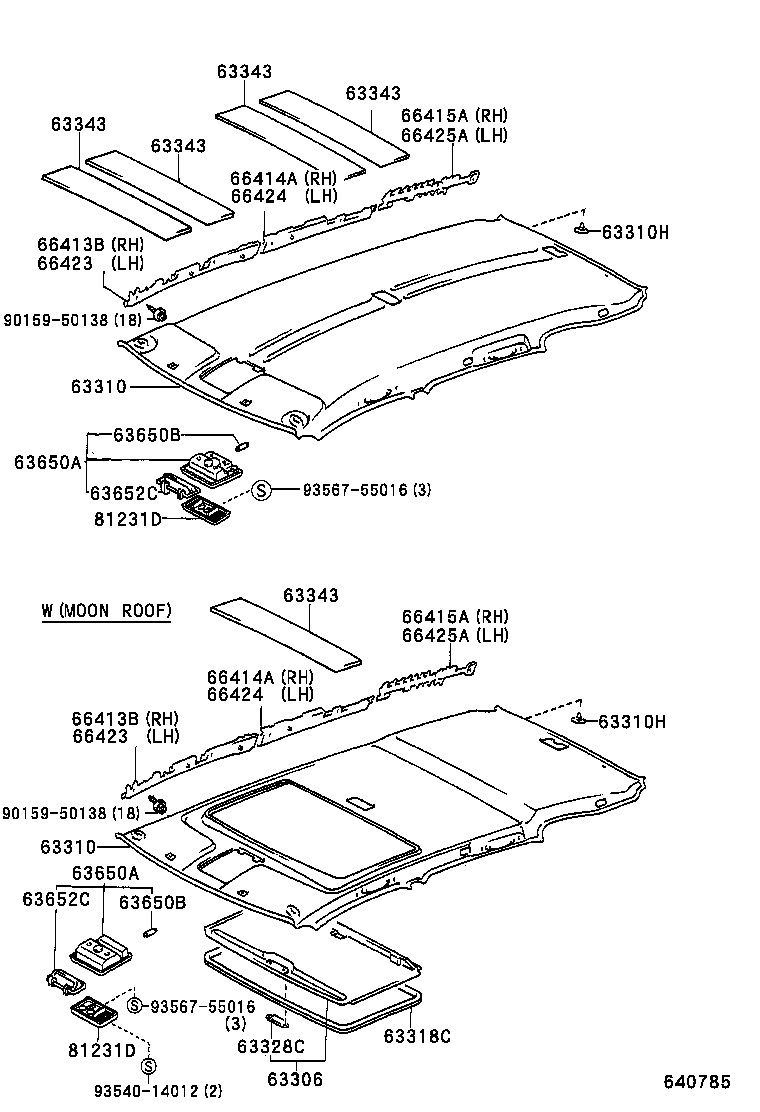  RAV4 J L |  ROOF HEADLINING SILENCER PAD