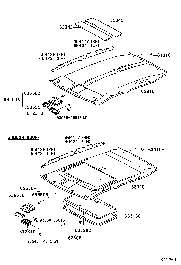  RAV4 J L |  ROOF HEADLINING SILENCER PAD